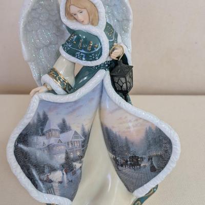 Thomas Kinkade Angel Of Peace Illuminated Heirloom Porcelain Figure (LR)