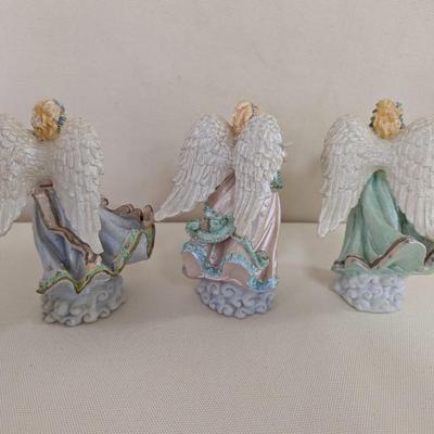 6" Tall Angel With Instruments Avery Creations Alabastrite Pearlized (LR)
