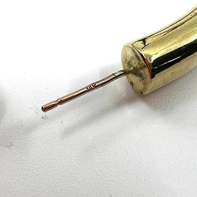 497 JENNIFER FISHER Brass Plated Hoops with 14k Gold Posts