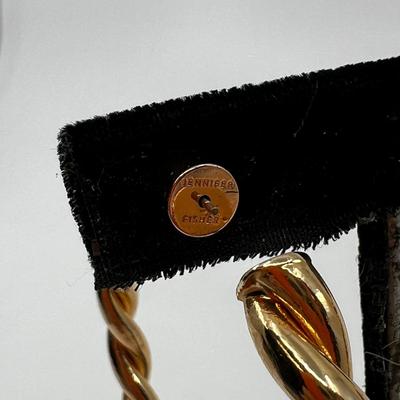 498 JENNIFER FISHER Twisted Lilly Hoops with 14k Gold Posts