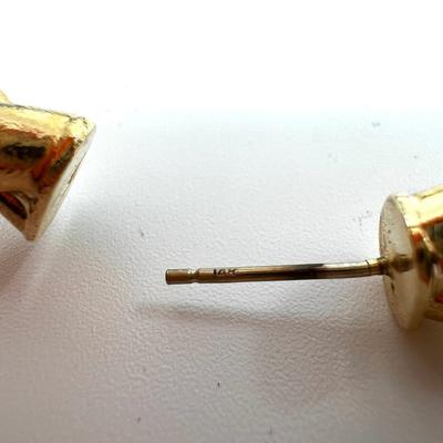 498 JENNIFER FISHER Twisted Lilly Hoops with 14k Gold Posts