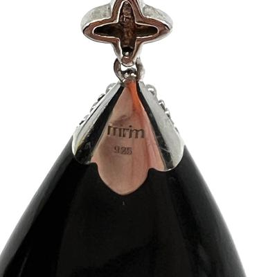 500 MIRIAM SALAT Sterling Crystal and Resin Drop Ear Rings