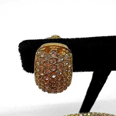 502 DIOR Crystal Gold Tone Earrings and Bracelet
