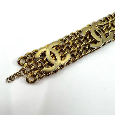 503 CHANEL Gold Tone Bracelet As Is