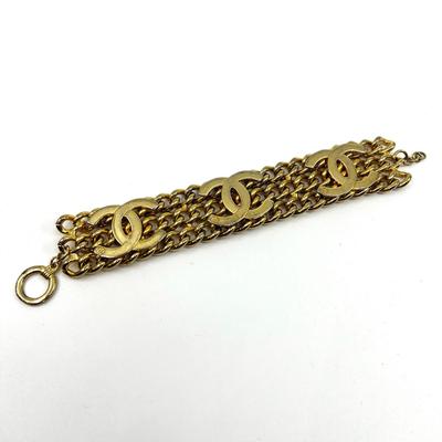 503 CHANEL Gold Tone Bracelet As Is
