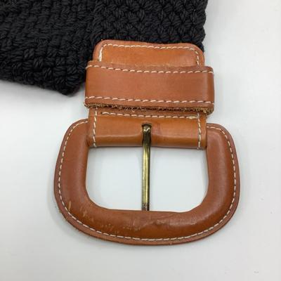 509 DIOR Wide Woven Black Womens Belt