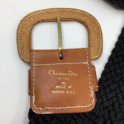 509 DIOR Wide Woven Black Womens Belt