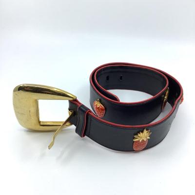 511 ESCADA Enamel Strawberry/Pineapple Leather Belt