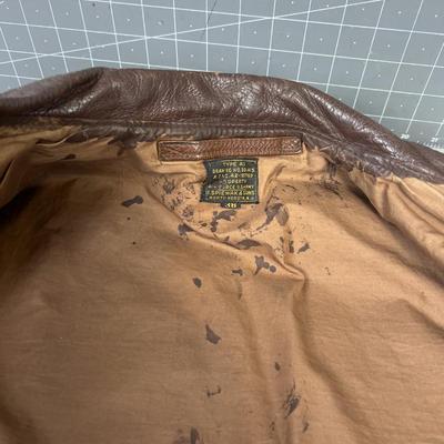 Vintage U S Airforce Leather Flight Jacket, A-2 Size 38 