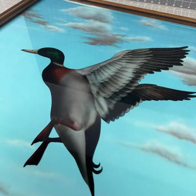 Mallard REVERSE Glass Painting/Etching, by Don Cummings, Original: This Painting Hung in Ducks Unlimited Headquarters!  Glass Additional...
