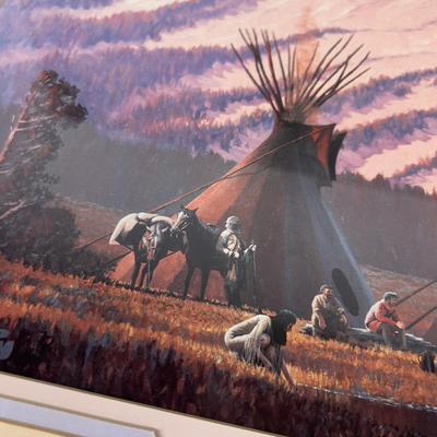 Mountain Man Encampment Print By Will Kerswill 