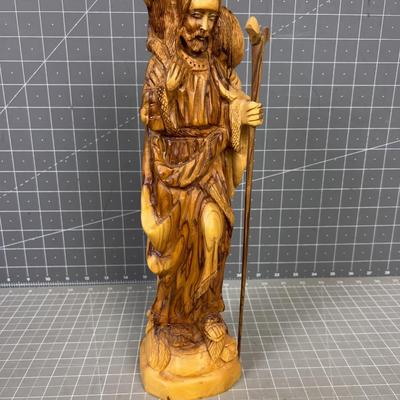 SHEPPARD Hand Carved Olive Wood Sculpture Made in Bethlehem 