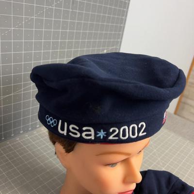 (2) Roots 2002 Olympic Beret with 6 Olympic Pins
