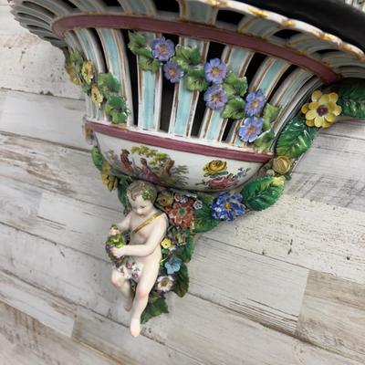 Antique MEISSEN Putti Cherub Mirror