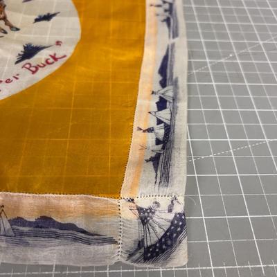 MOST AWESOME Silk  Cowboy Scarf "Let'er Buck" LOVELY Village around the Edge