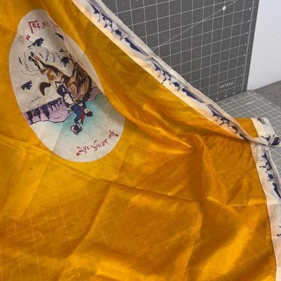 MOST AWESOME Silk  Cowboy Scarf "Let'er Buck" LOVELY Village around the Edge