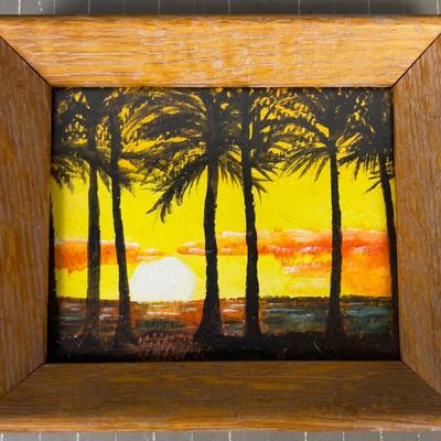 Water Color Tropical, Framed Wood