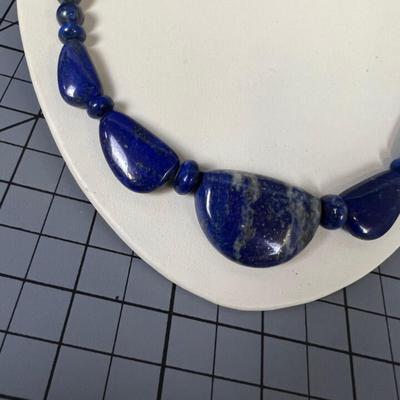 DTR by Jay King Choker Lapis Lazuli Graduated Stones .925 Clasp 19" 
