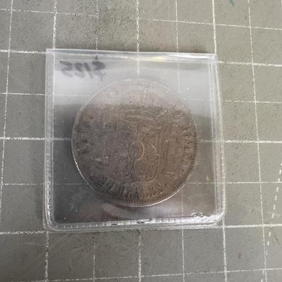1854 Spanish 20 Reale's Silver Coin