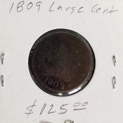 1809 Large Cent US Coin Copper 