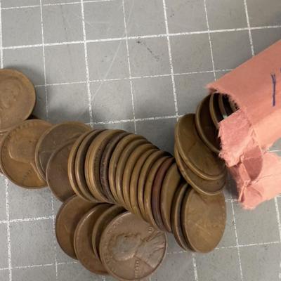 Partial Roll of 1919 Wheat Pennies 