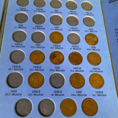 Lincoln Head Cent Collection Partial Book 