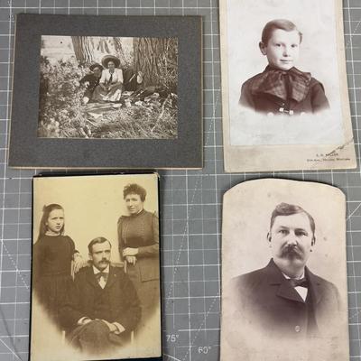 Lot of 4 ANTIQUE Cabinet Cards 