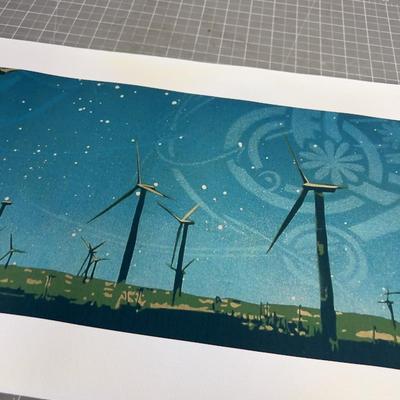 Fabulous Screen Art Print of Wind Mills
