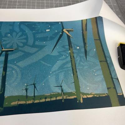 Fabulous Screen Art Print of Wind Mills