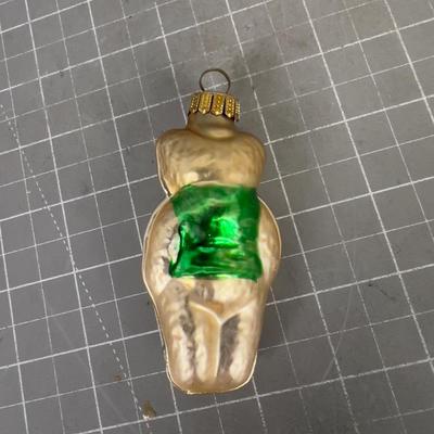 Mercury Glass Bear w/ Green Vest 