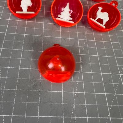 (7) 1960's Dear, Tree, Santa & Camel Plastic Ornament