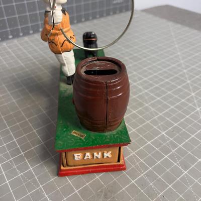 Trick Dog Cast Iron Bank, Kinetic Antique Reproduction