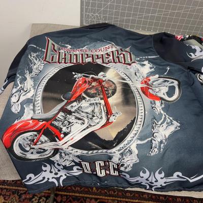 2 HAWAIIAN Orange County Chopper Men's Button Down