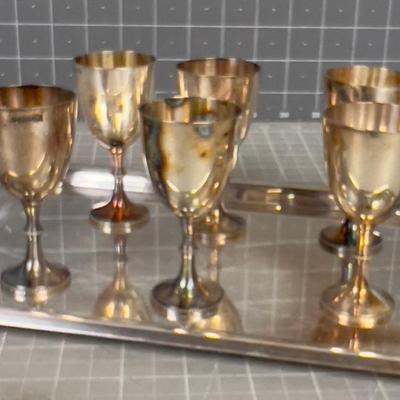 Silver Plated Cordial Set (6) 