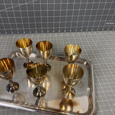 Silver Plated Cordial Set (6) 