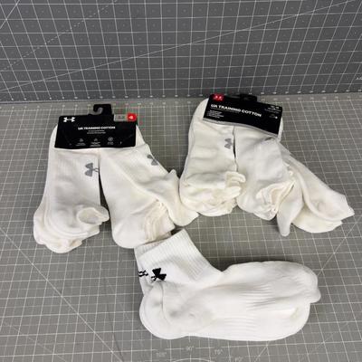 Under Armour Training Bootie Socks NEW White 15 Pairs 