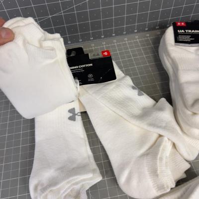 Under Armour Training Bootie Socks NEW White 15 Pairs 