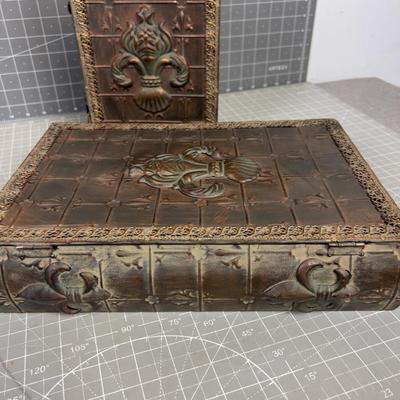 Metal Fleur De Le' Nested Boxes 