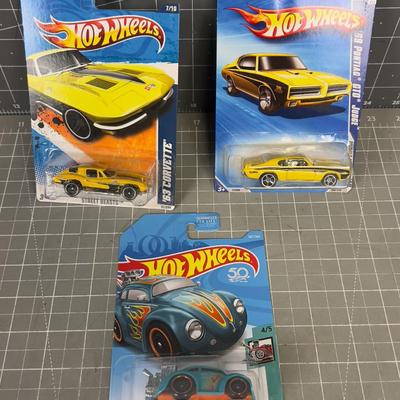 3 New Hot Wheels on the Card, NEW