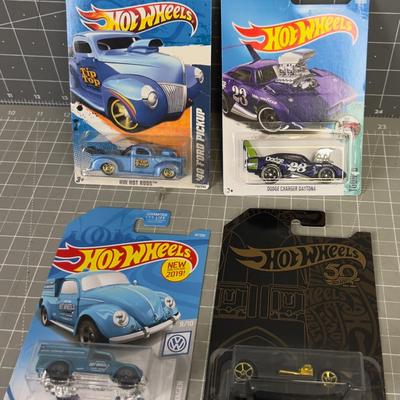 4 New Hot Wheels on the Card, NEW