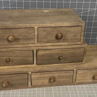 Mini Drawer Set Taupe Tone Wood 