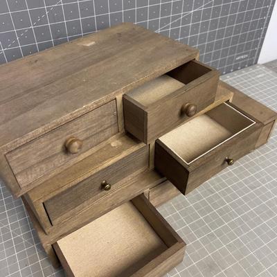 Mini Drawer Set Taupe Tone Wood 