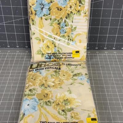 2 Set of 2 King Size Pillow Case, NEW Vintage