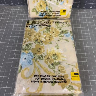 2 Set of 2 King Size Pillow Case, NEW Vintage