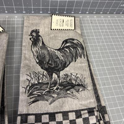 4 Sets of 2 NEW Kitchen Rooster 8 Total, GRAY 