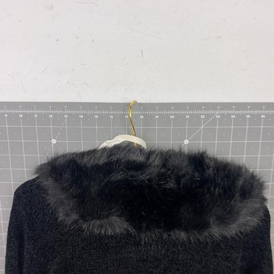 Lisa International Petite Faux Fur  Black 