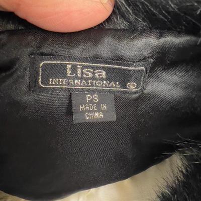 Lisa International Petite Faux Fur  Black 