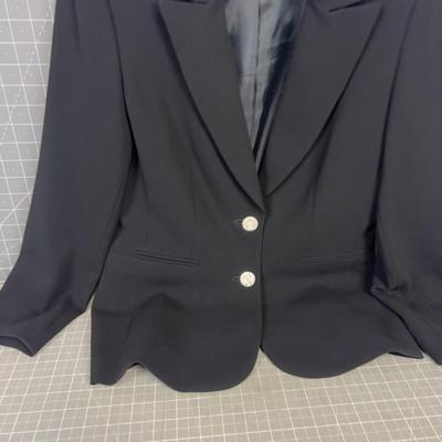 Black Suit Jacket with Sparkle Button 
