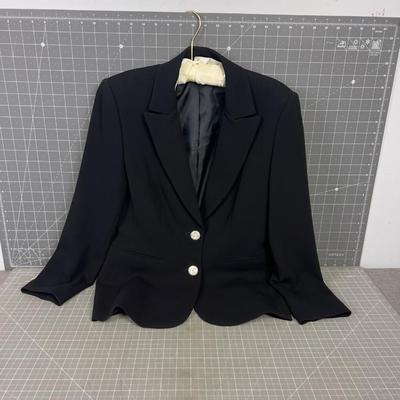 Black Suit Jacket with Sparkle Button 