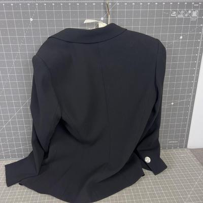 Black Suit Jacket with Sparkle Button 